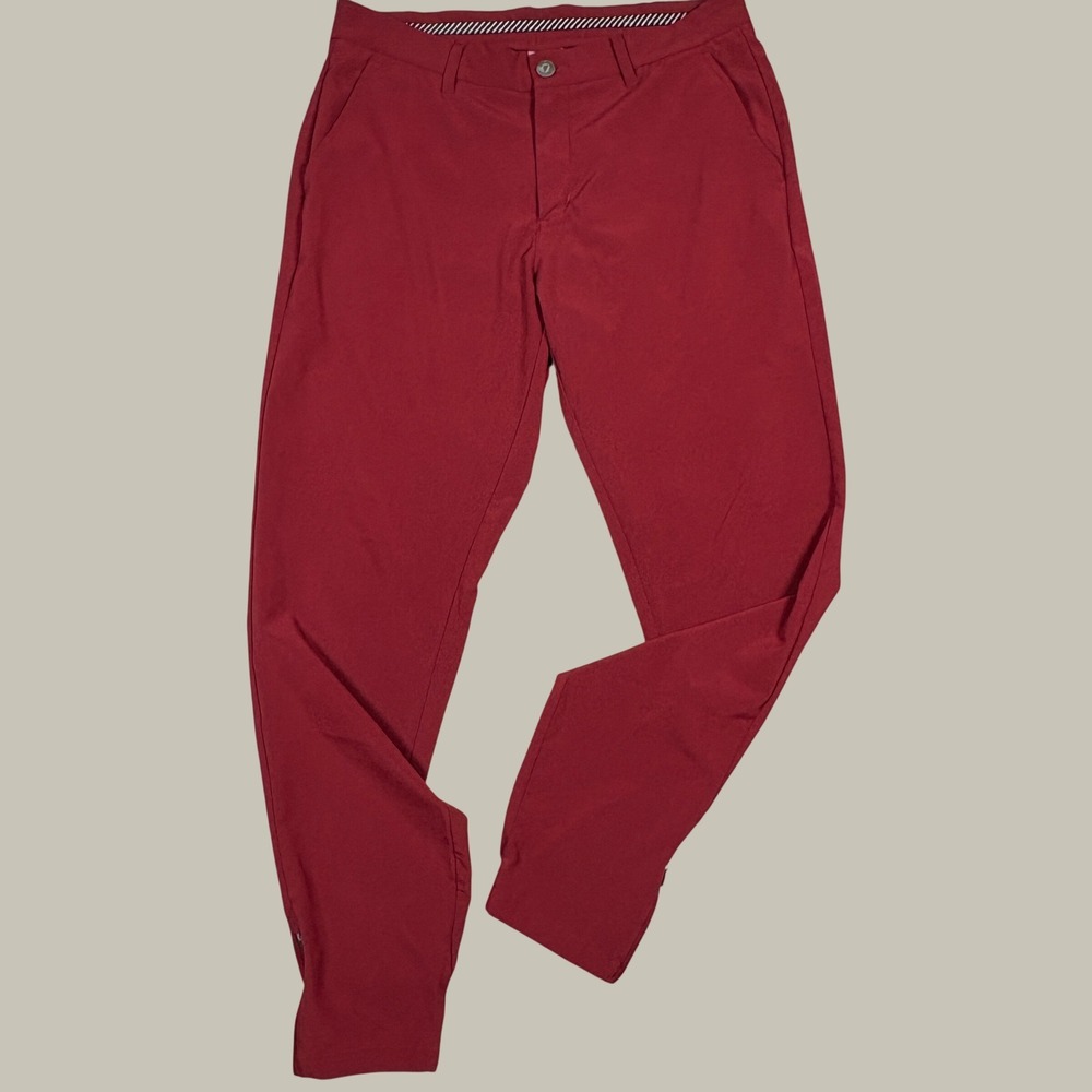 Primo Golf Joggers Men 32 Regular Tapered Burgundy Ankle Zip EUC